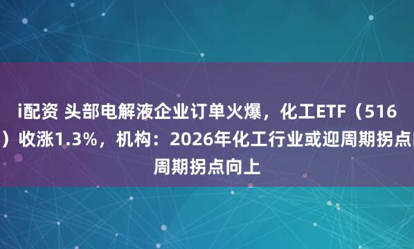 i配资 头部电解液企业订单火爆，化工ETF（516020）收涨1.3%，机构：2026年化工行业或迎周期拐点向上